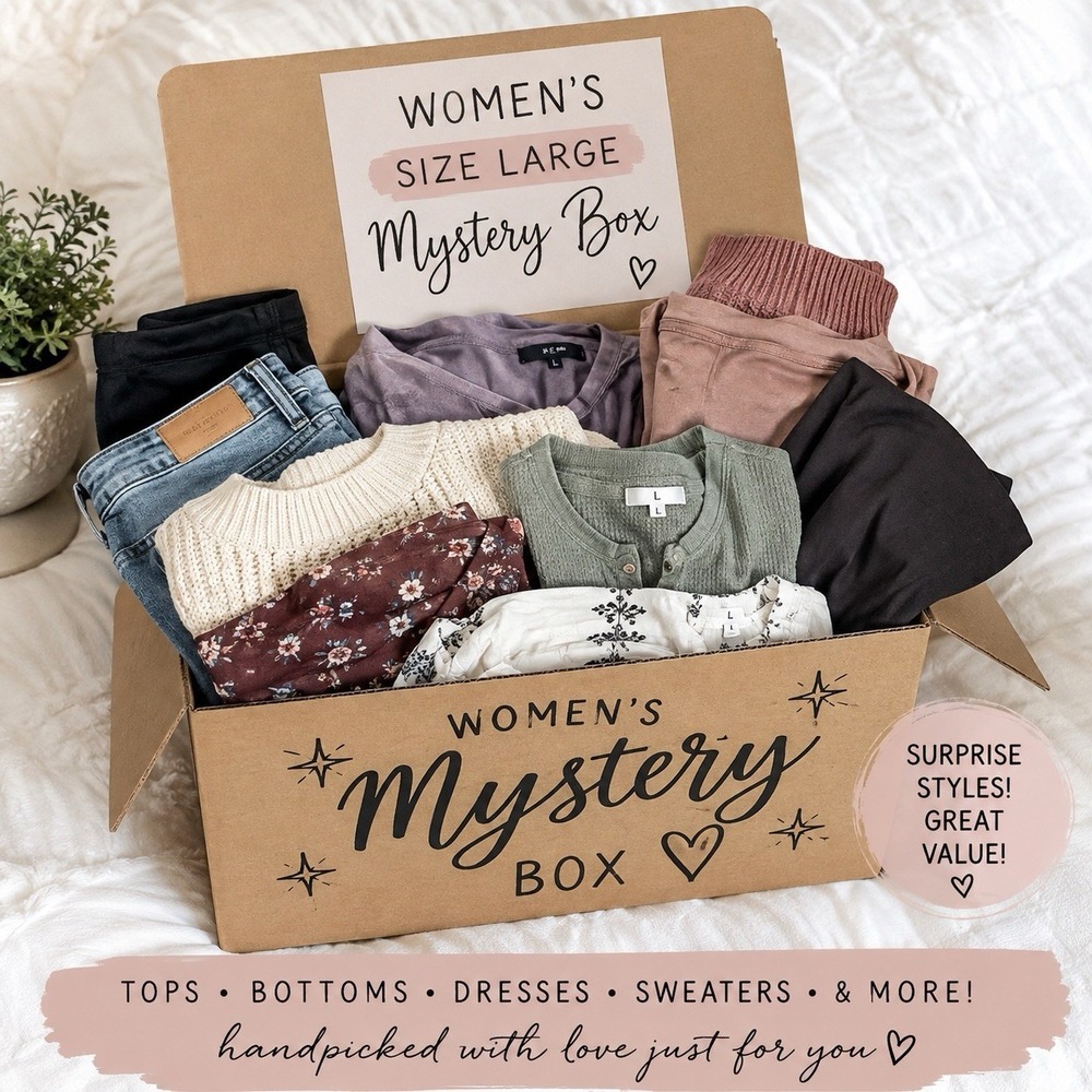 Women's Mystery Clothing Box – Size Large – Surprise Bundle of Stylish Finds